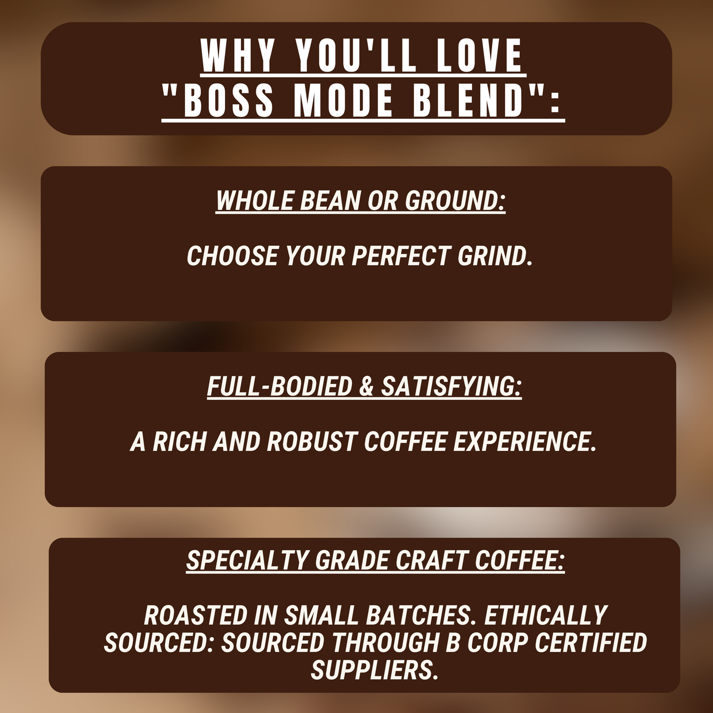 "Boss Mode Blend" Premium Coffee - 12oz