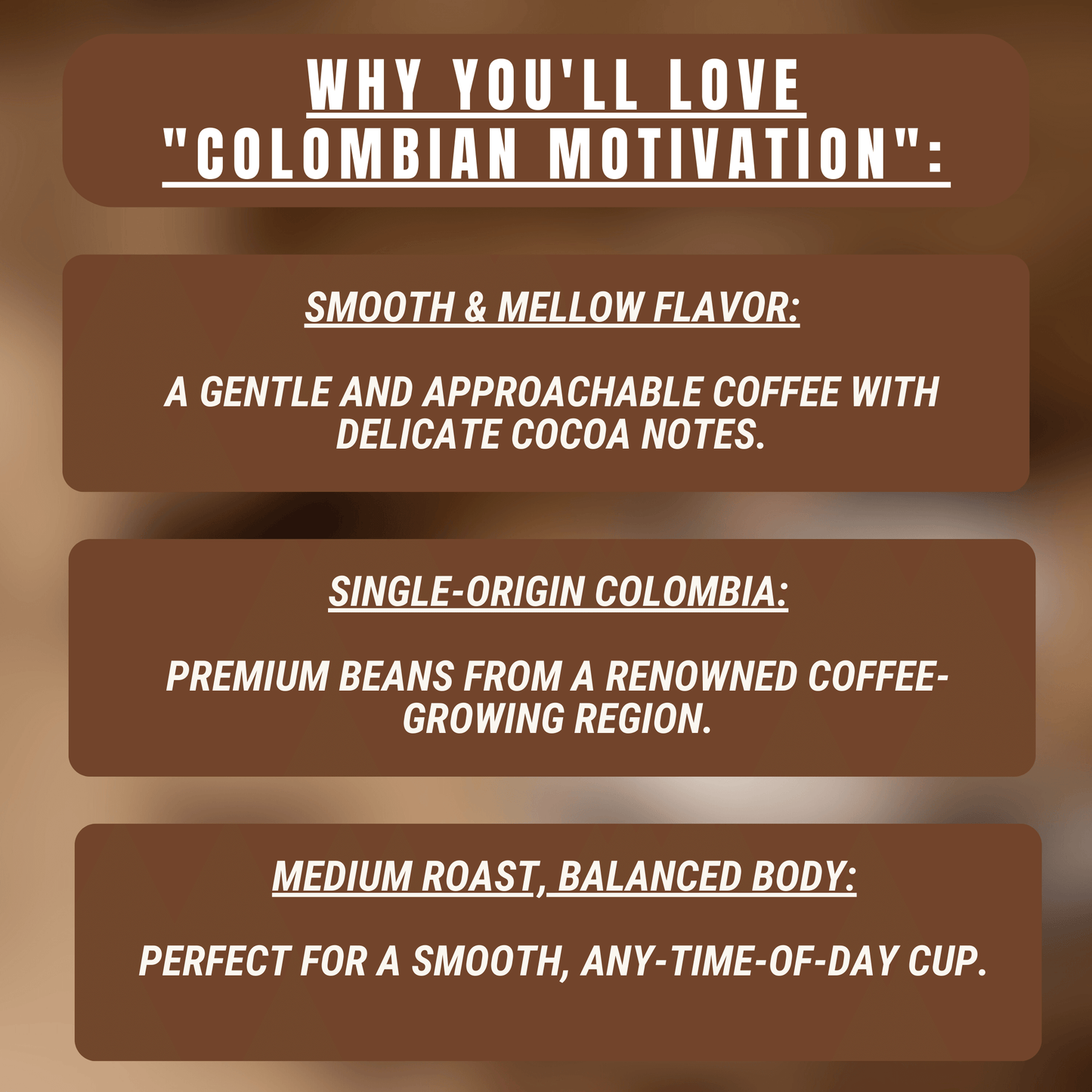 "Colombian Motivation" Premium Coffee - 12oz