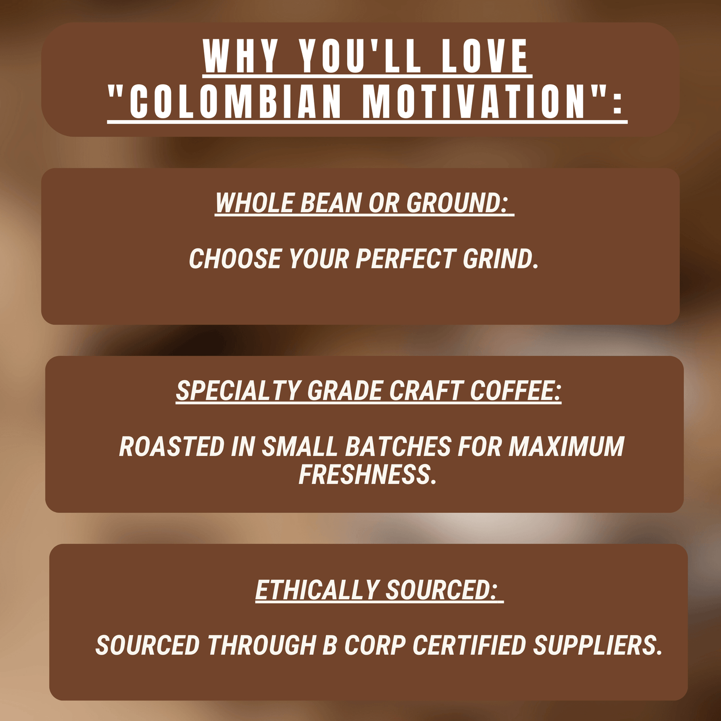 "Colombian Motivation" Premium Coffee - 12oz