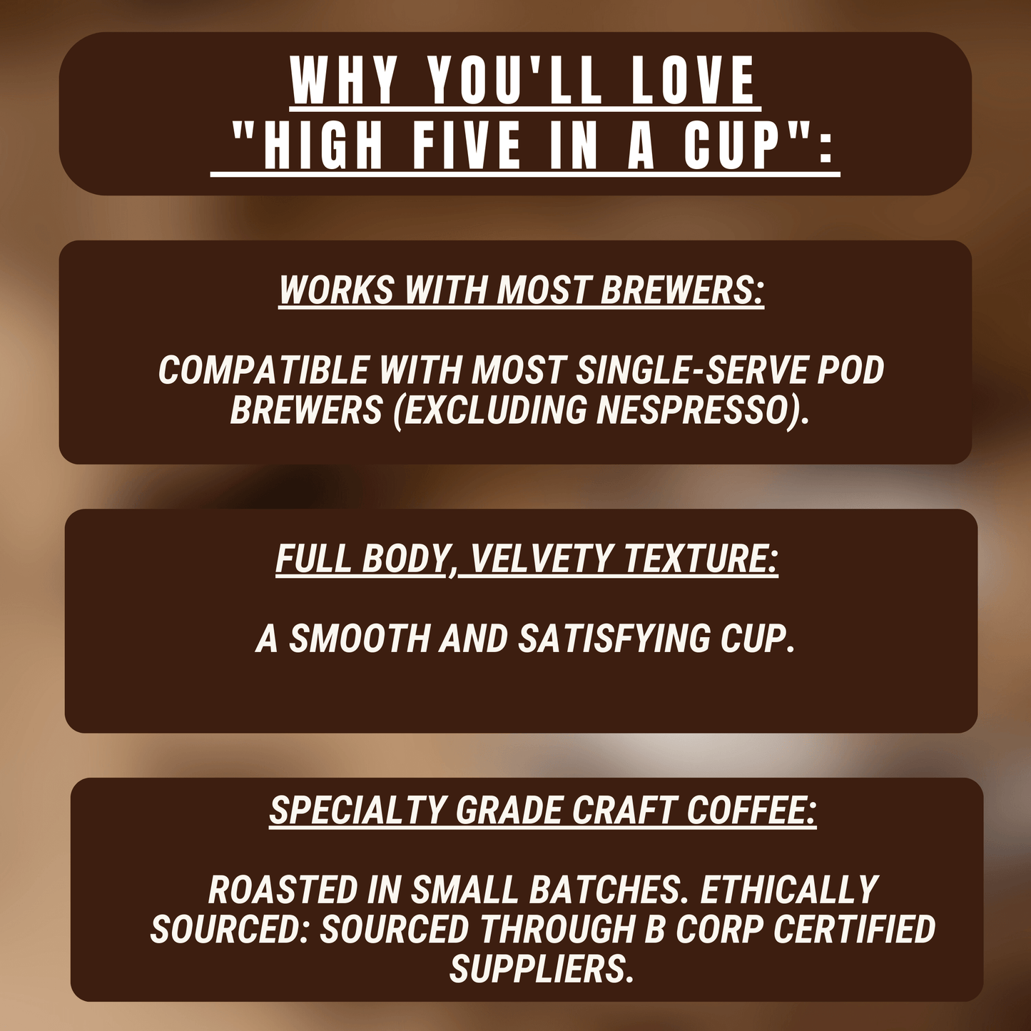 "High Five in a Cup" Pods - Coffee Pods - 12ct