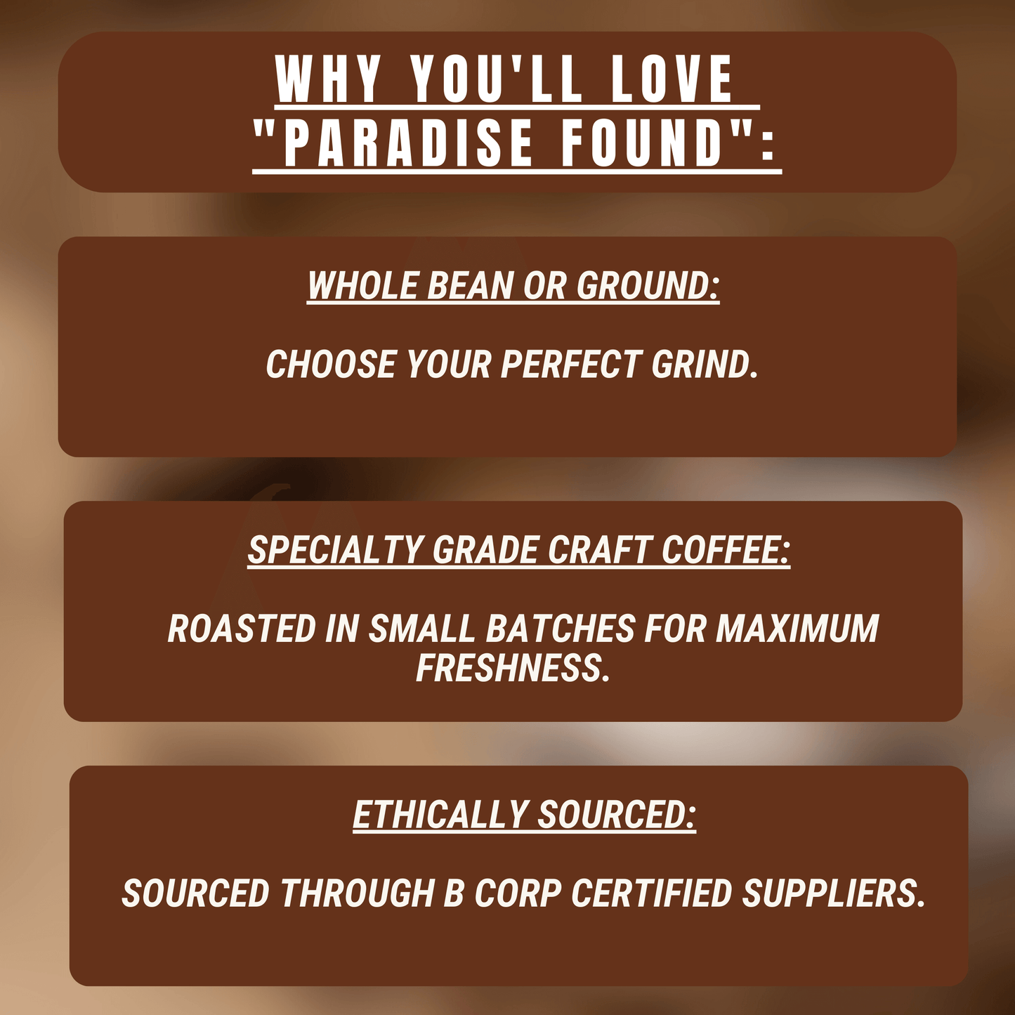"Paradise Found" Premium Coffee - 12oz