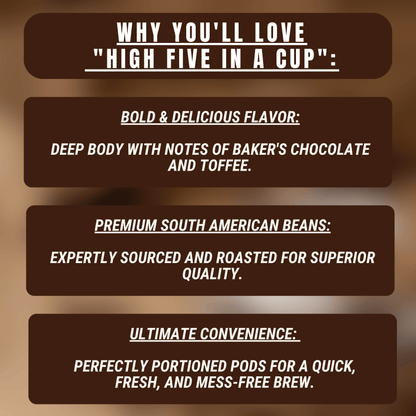 "High Five in a Cup" Pods - Coffee Pods - 12ct