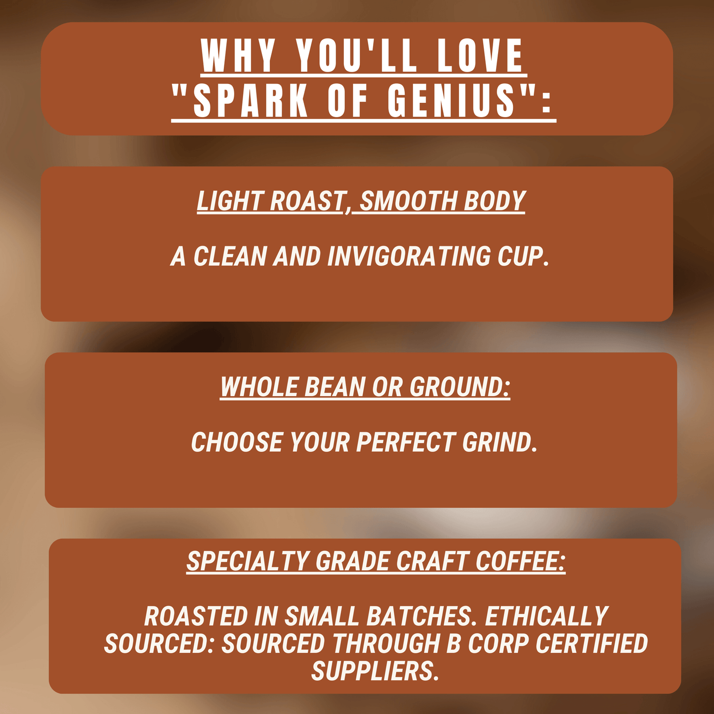 "Spark of Genius" Premium Coffee - 12oz