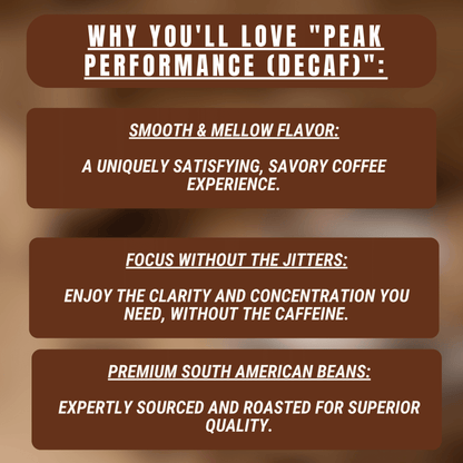 "Peak Performance (Decaf)" Premium Coffee - 12oz